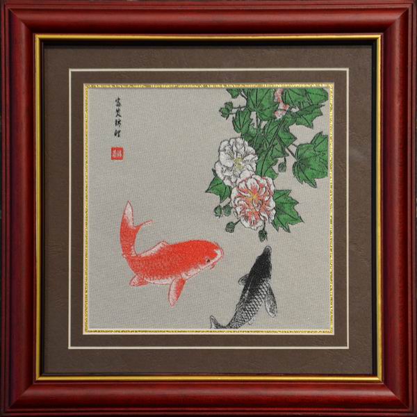 熊猫蜀锦镜框  蜀锦蜀绣 四川特色礼品 商(shāng)務(wù)礼品  成都礼品定制